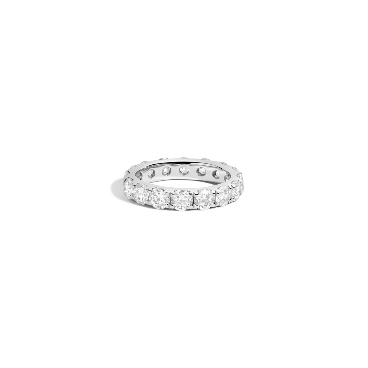 4ct Round Lab Grown Diamond Eternity Ring 14k White Gold First