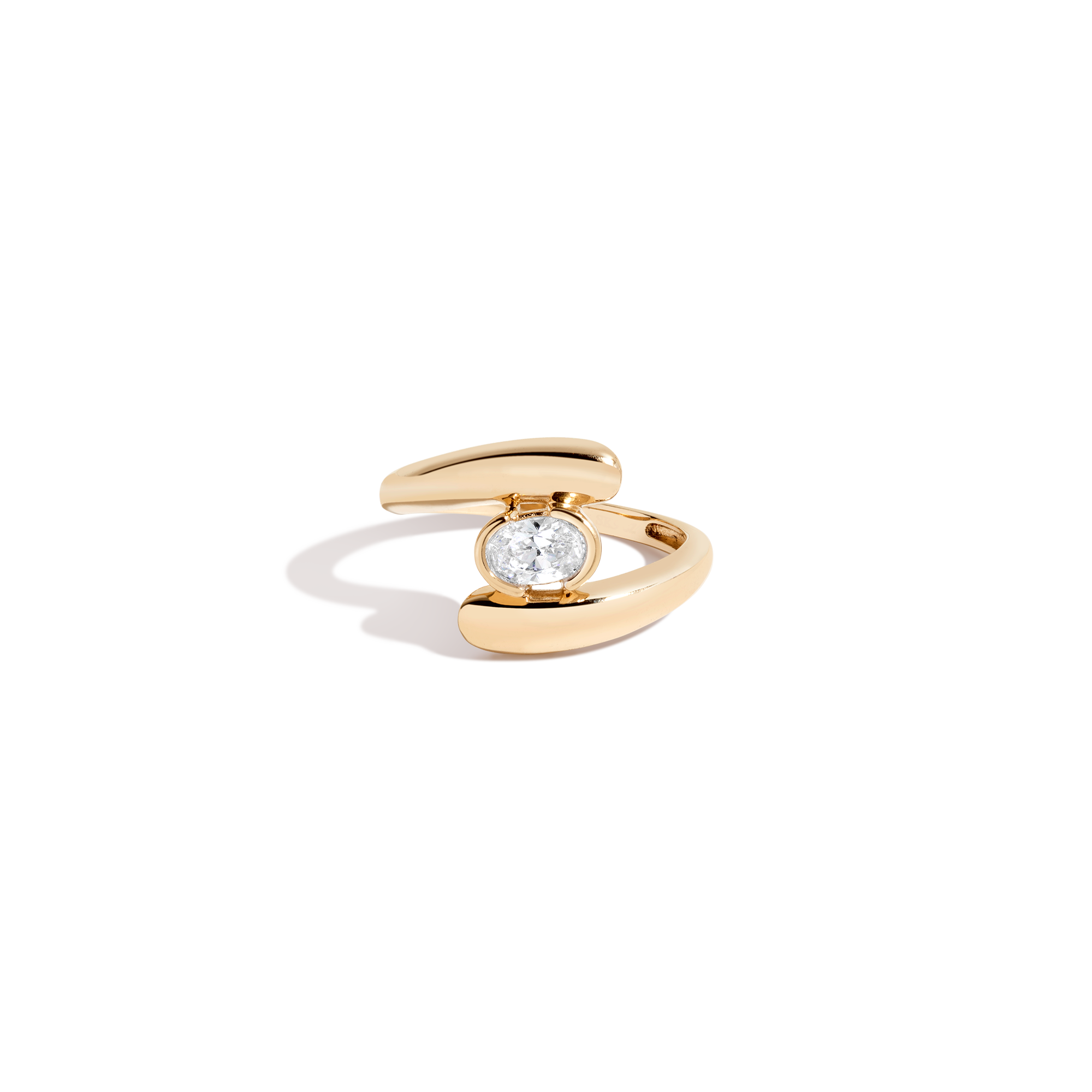 Lab Grown White Sapphire Ellipse Ring