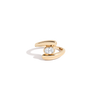 Lab Grown White Sapphire Ellipse Ring Vermeil Yellow Gold First