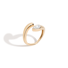 Lab Grown White Sapphire Pear Ellipse Ring