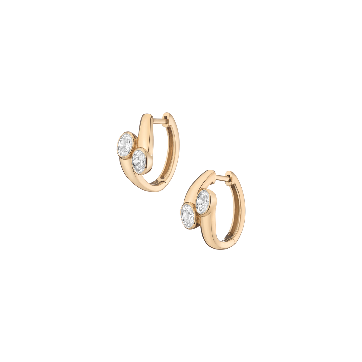 Lab Grown White Sapphire Ellipse Earrings Vermeil Yellow Gold First