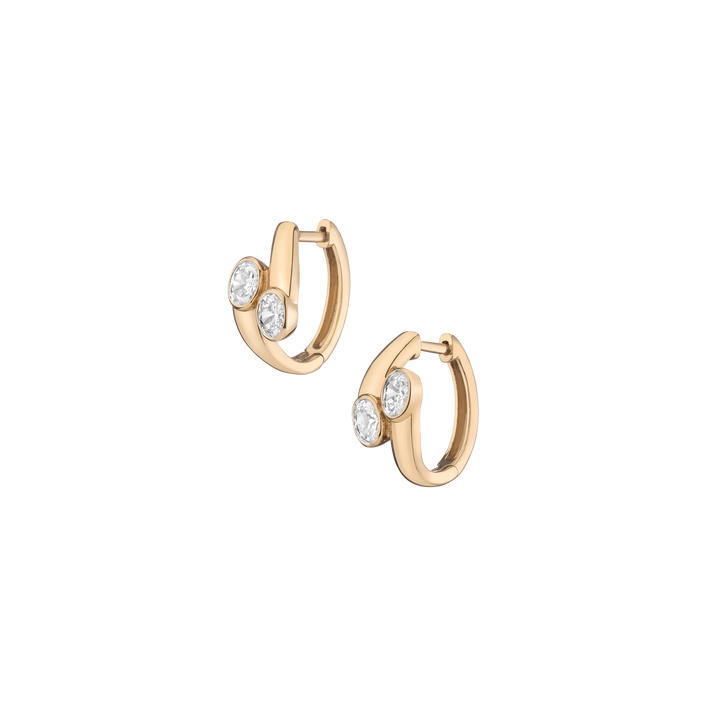 Lab Grown White Sapphire Ellipse Earrings Vermeil Yellow Gold First