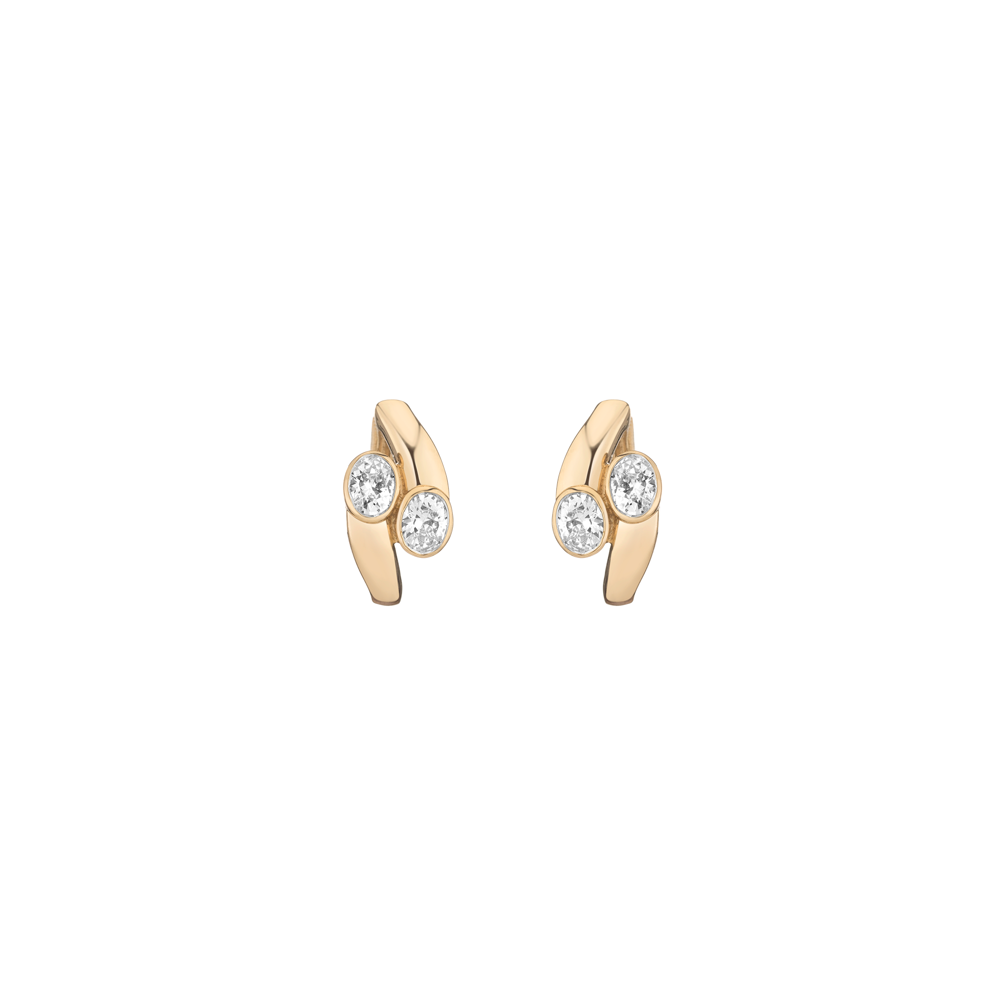 Lab Grown White Sapphire Ellipse Earrings