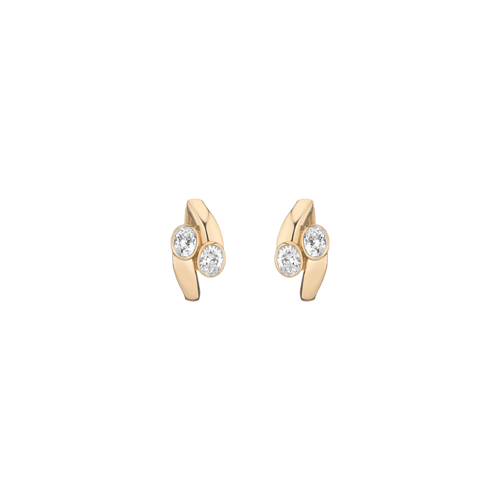 Lab Grown White Sapphire Ellipse Earrings