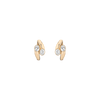 Lab Grown White Sapphire Ellipse Earrings Vermeil Yellow Gold First