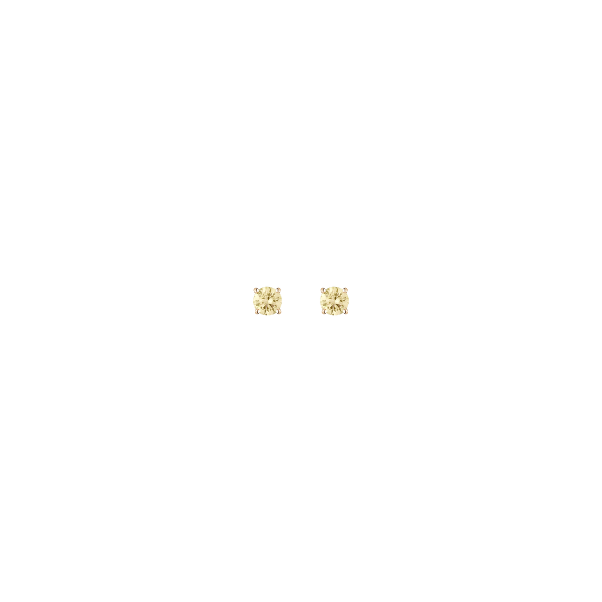 Lab Grown Yellow Diamond Solitaire Stud Earrings 14k 18k Yellow Gold First