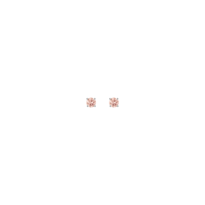 Lab Grown Pink Diamond Solitaire Stud Earrings