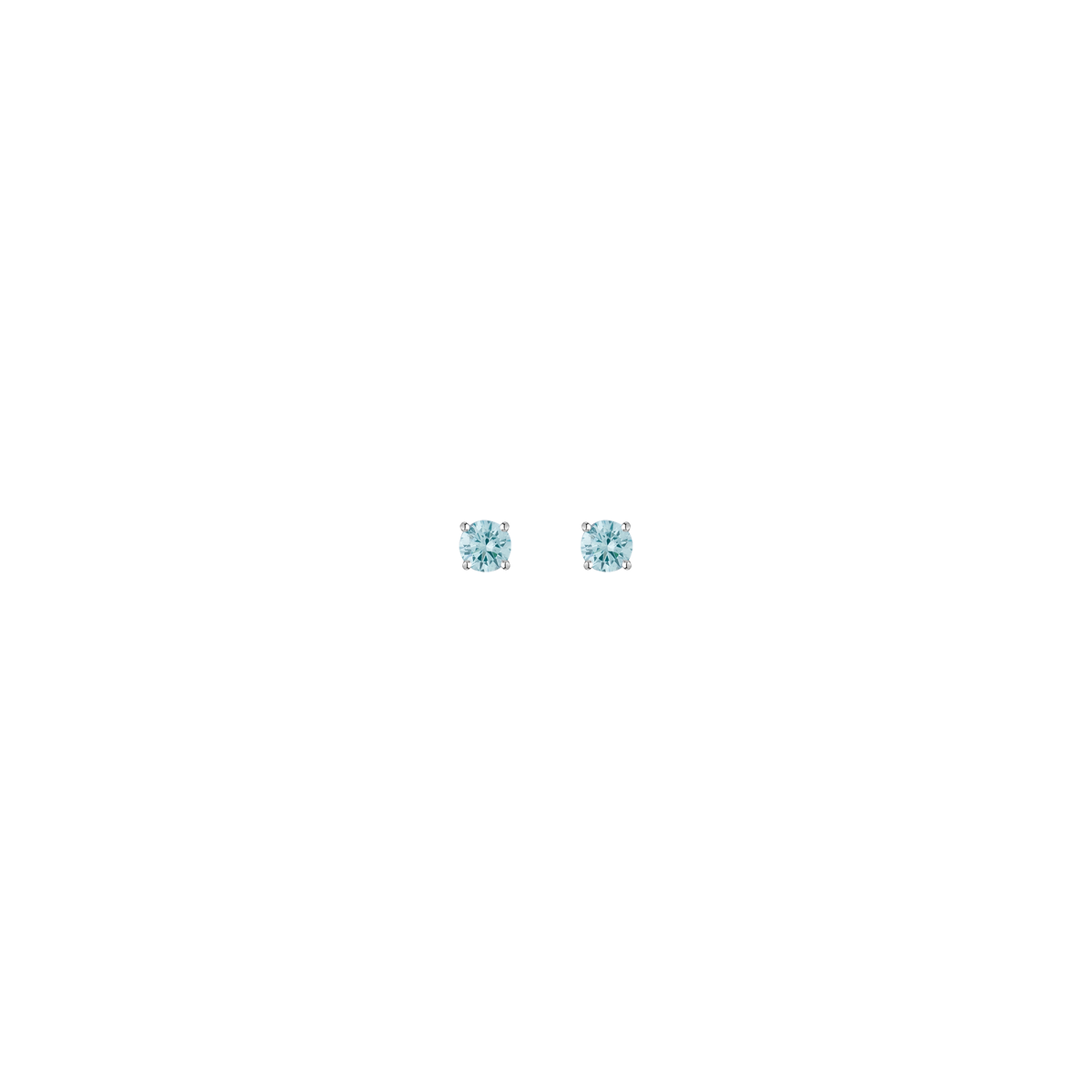 Lab Grown Blue Diamond Solitaire Stud Earrings Silver 14k 18k White Gold First