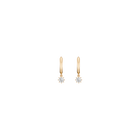 Lab Grown White Sapphire Drop Huggie Earrings