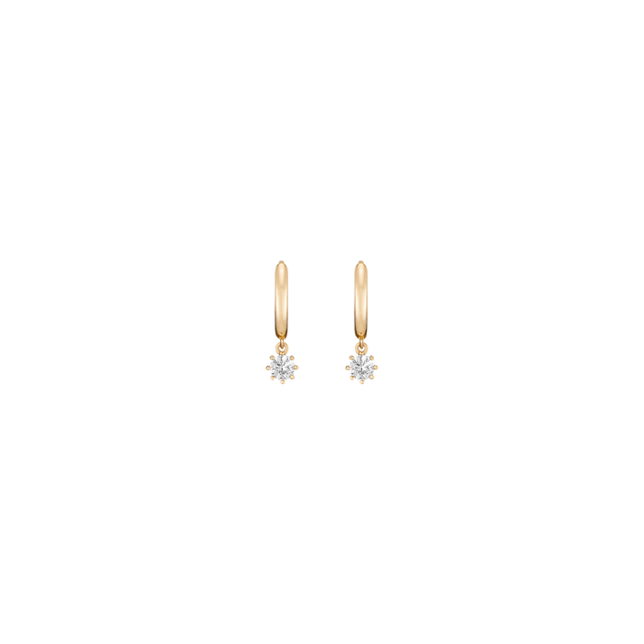 Lab Grown White Sapphire Drop Huggie Earrings