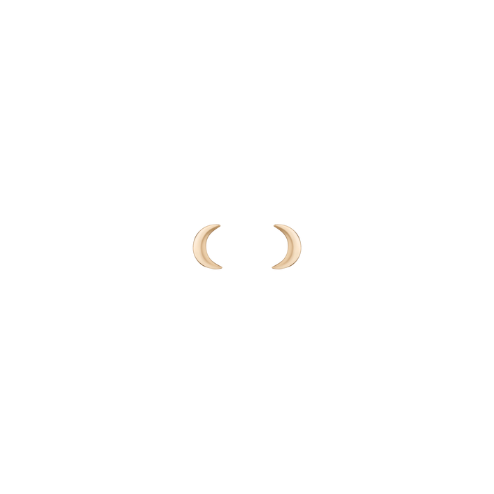 Gold Moon Stud Earrings