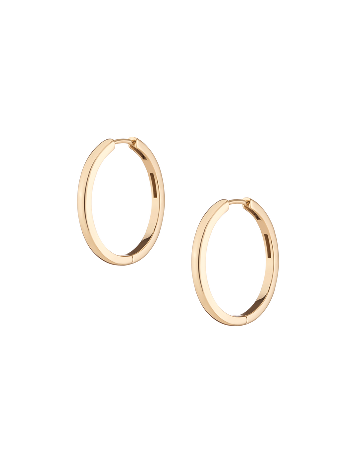 Medium Hinged Hoop Earrings Vermeil Yellow Gold Pair First