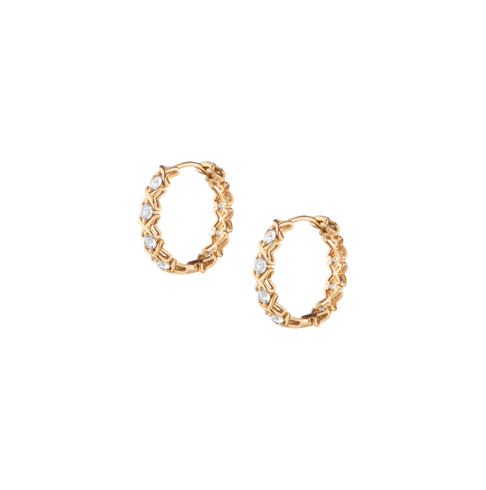 Lab Grown White Sapphire X Estate Hoop Earrings