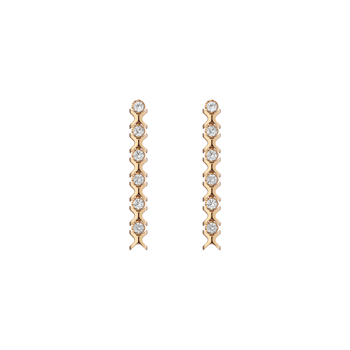 Lab Grown White Sapphire Vintage Bold X Tennis Earring Vermeil Yellow Gold First