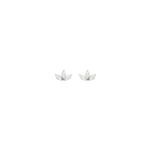 Lab Grown White Sapphire Crown Marquise Earrings