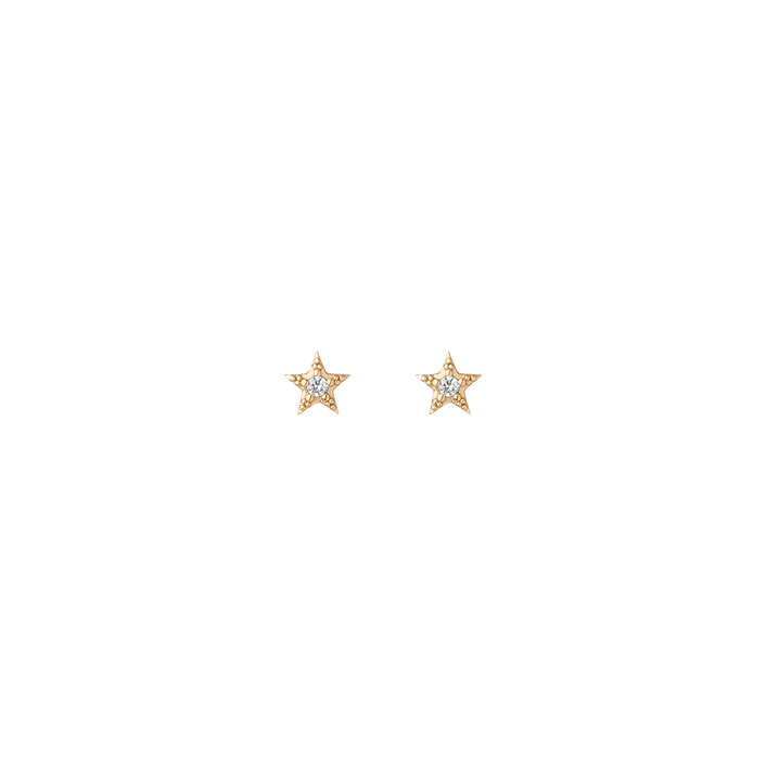 Lab Grown White Sapphire Star Stud Earrings