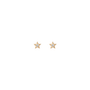 Lab Grown White Sapphire Star Stud Earrings Vermeil Yellow Gold Pair Flatback Butterflyback First