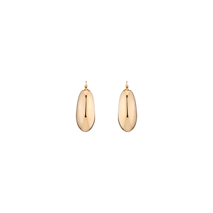 Saddle Hoops Earrings 14k Yellow Gold 