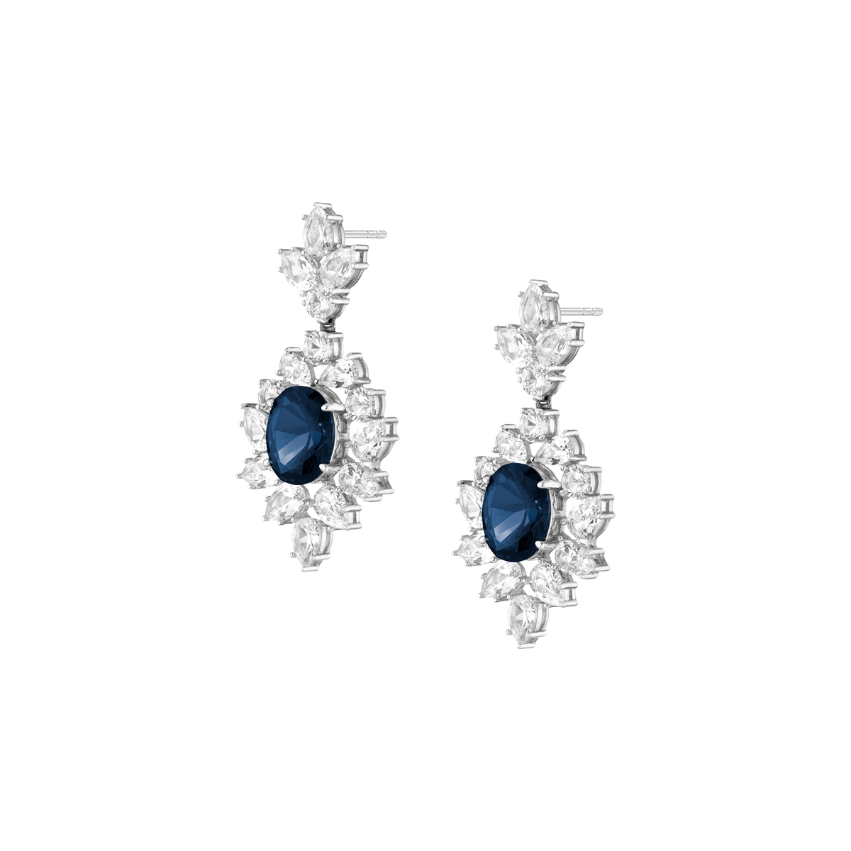 The Diana Drop Earrings Vermeil White Gold