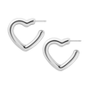 Puffy Heart Hoop Earrings 14k White Gold First