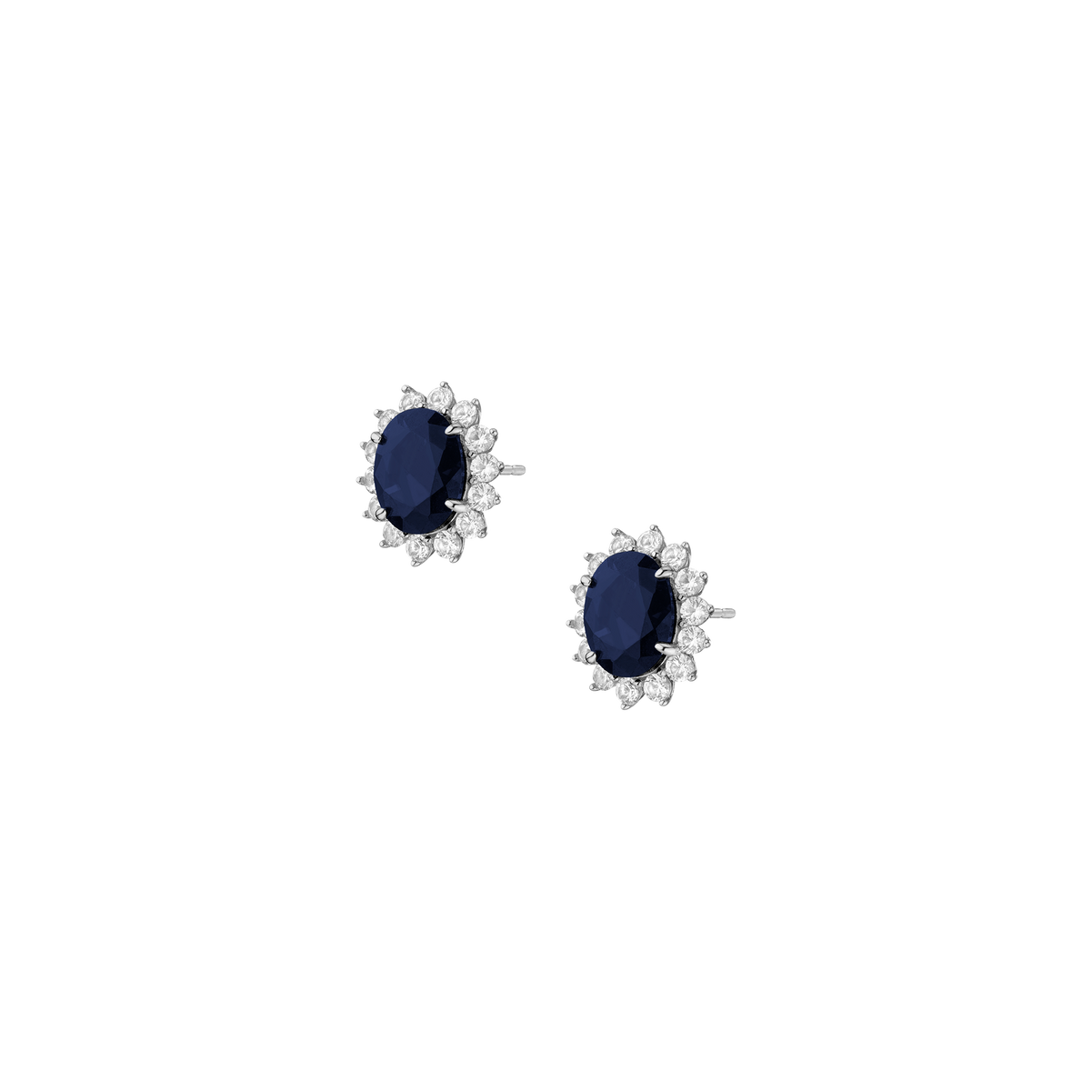 The Diana Stud Earrings Vermeil White Gold