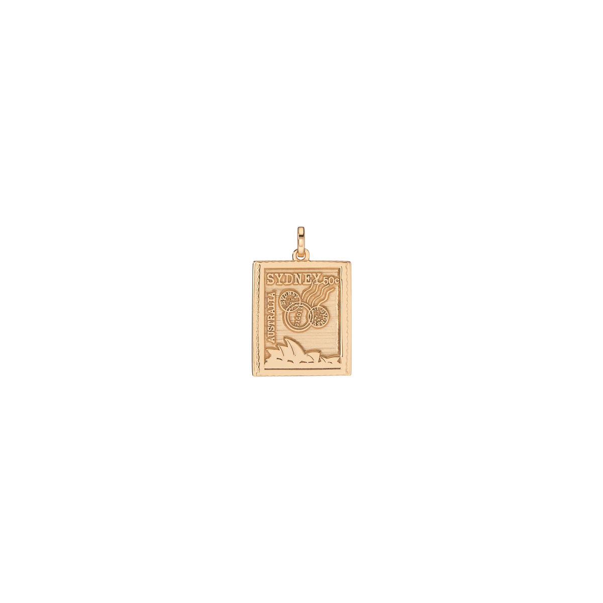 Vintage Stamp Charm Vermeil Yellow Gold Sydney First