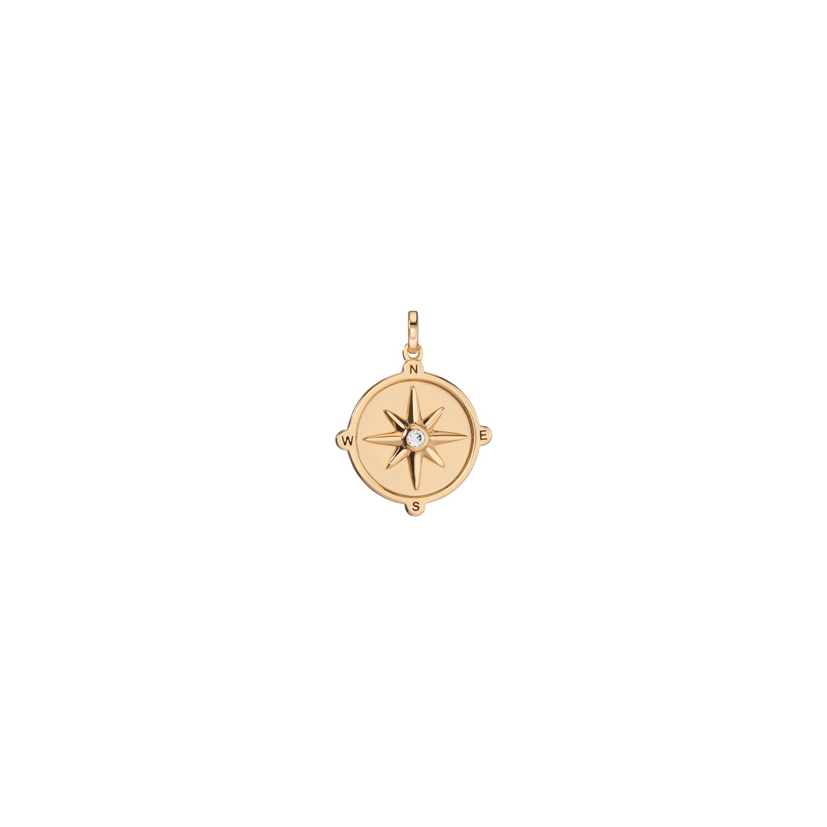 Compass Stamp Charm Vermeil Yellow Gold First