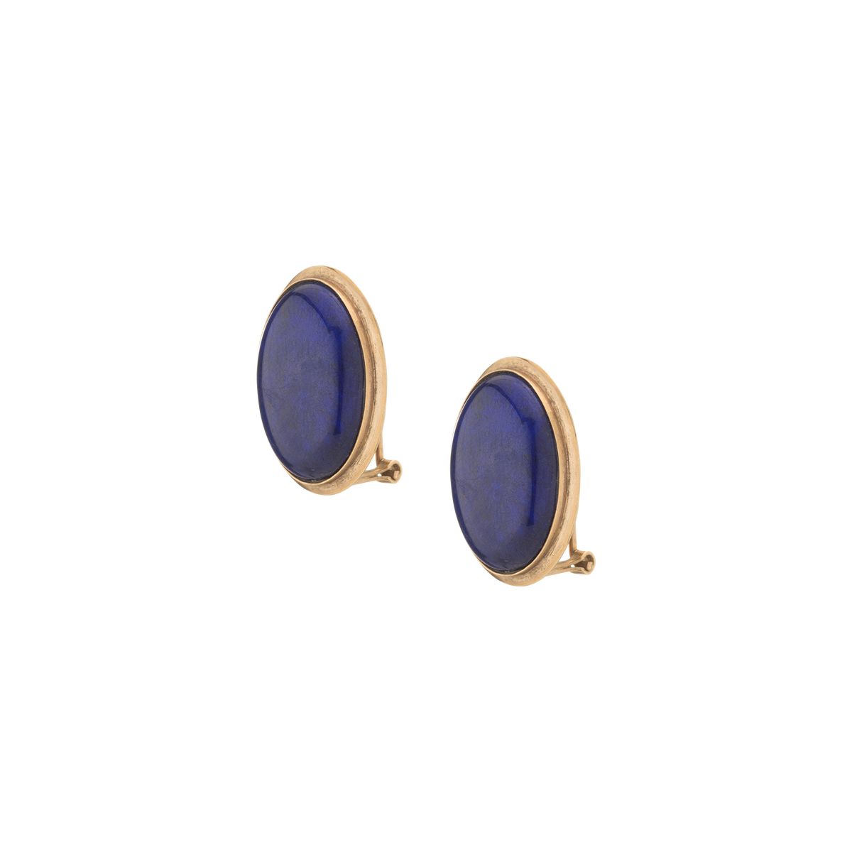 Vintage Lapis Lazuli Gold Earrings 14k Yellow Gold
