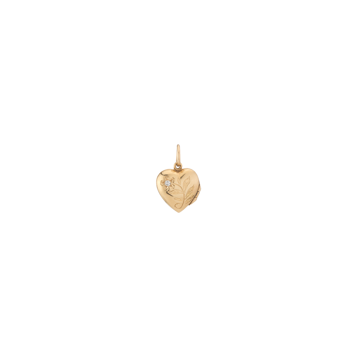 Vintage Engraved Heart Locket Pendant 14k Yellow Gold First
