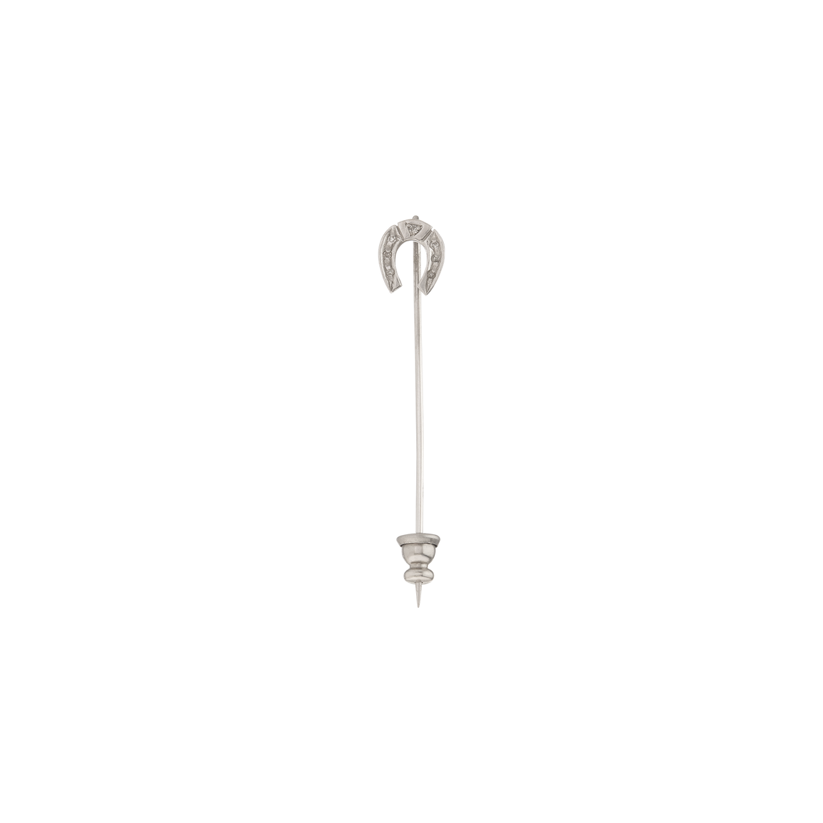 Vintage Diamond Horseshoe Pin 14k White Gold First