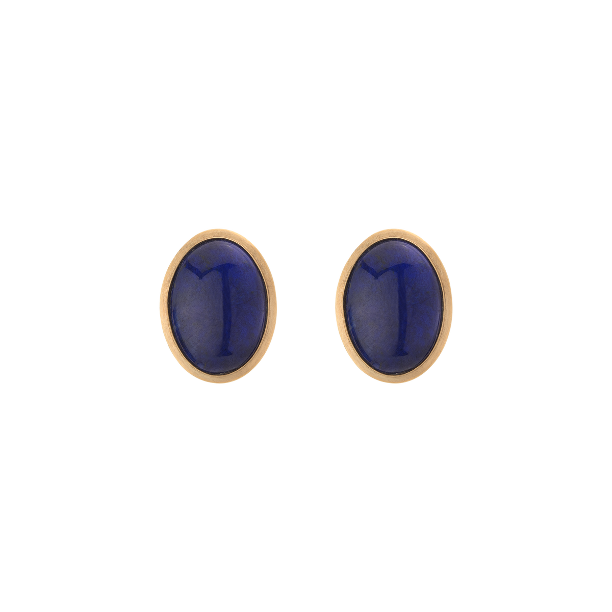 Vintage Lapis Lazuli Gold Earrings 14k Yellow Gold First