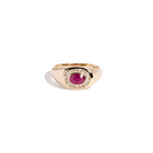 Vintage Red Ruby and Diamond Signet Ring