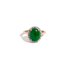 Vintage Oval Green Jade Cocktail Ring