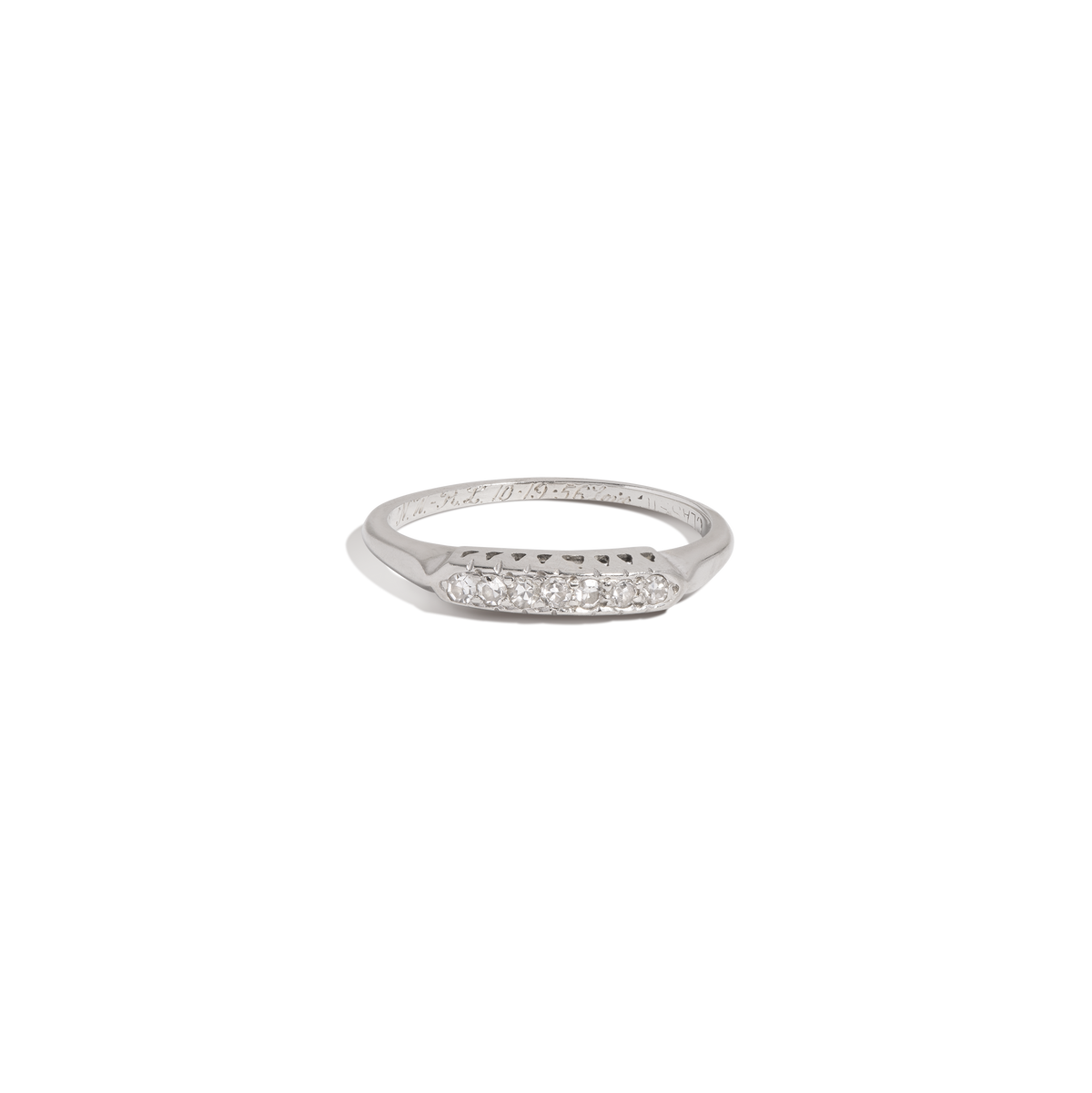 Vintage Seven Stone Diamond Ring 14k White Gold First