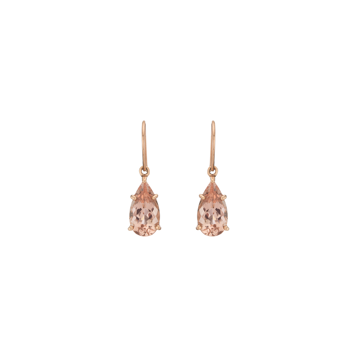 Vintage Pear Morganite Drop Earrings 10k Rose Gold First