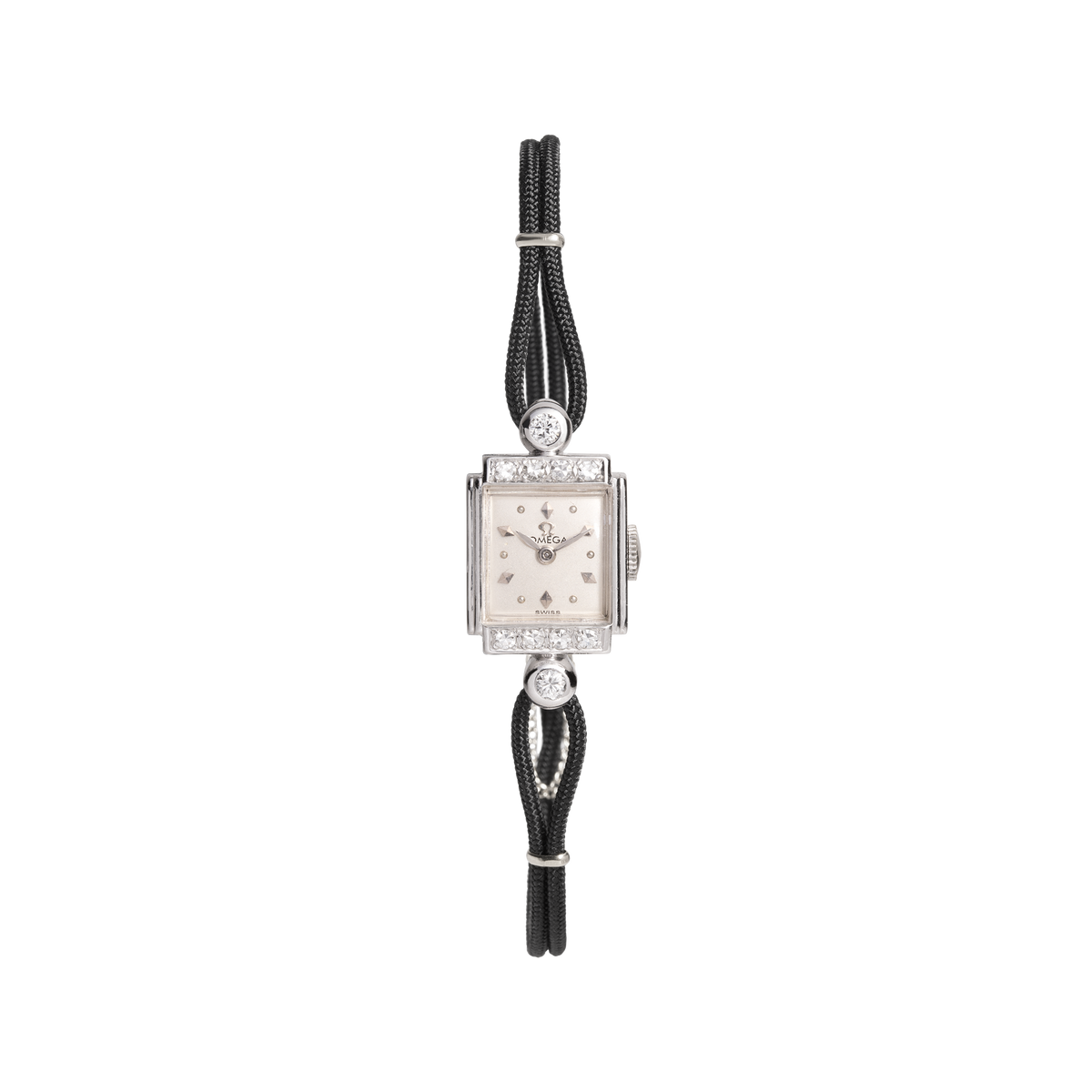 Vintage Omega Diamond Cocktail Watch 14k White Gold 5.5in 6in 6.5in 7in First