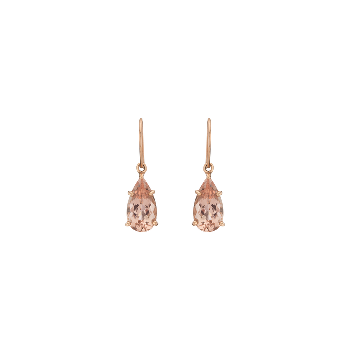 Vintage Pear Morganite Drop Earrings 10k Rose Gold First