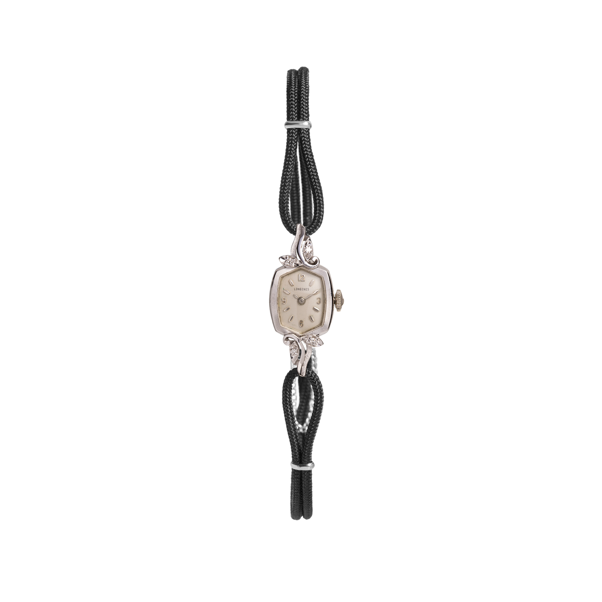 Vintage Longines-Wittnauer Diamond Cocktail Watch 14k White Gold 5.5in 6in 6.5in 7in First