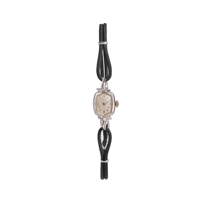 Vintage Longines-Wittnauer Diamond Cocktail Watch 14k White Gold 5.5in 6in 6.5in 7in First