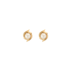 Vintage Pearl Gold Stud Earrings