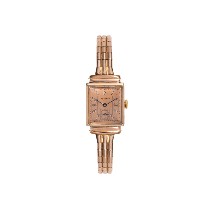 Vintage Croydon Art Deco Rose Watch Gold Filled Rose Gold 5.75in 6.5 7in 7.5in First