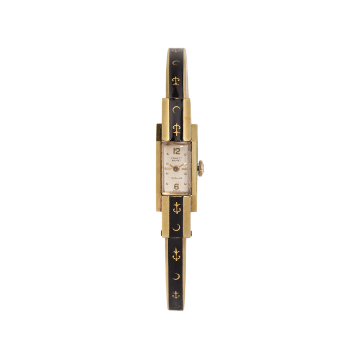 Vintage Ernest Borel Maritime Bangle Watch Gold Plated Yellow Gold One-Size First