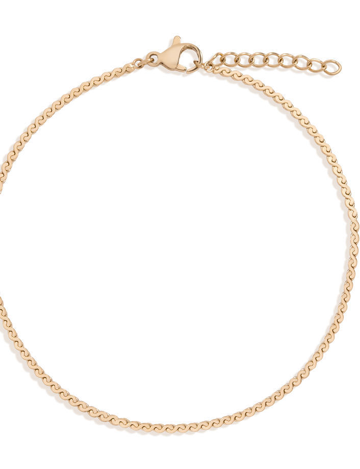 Wave Chain Anklet Stainless Steel Yellow Gold First