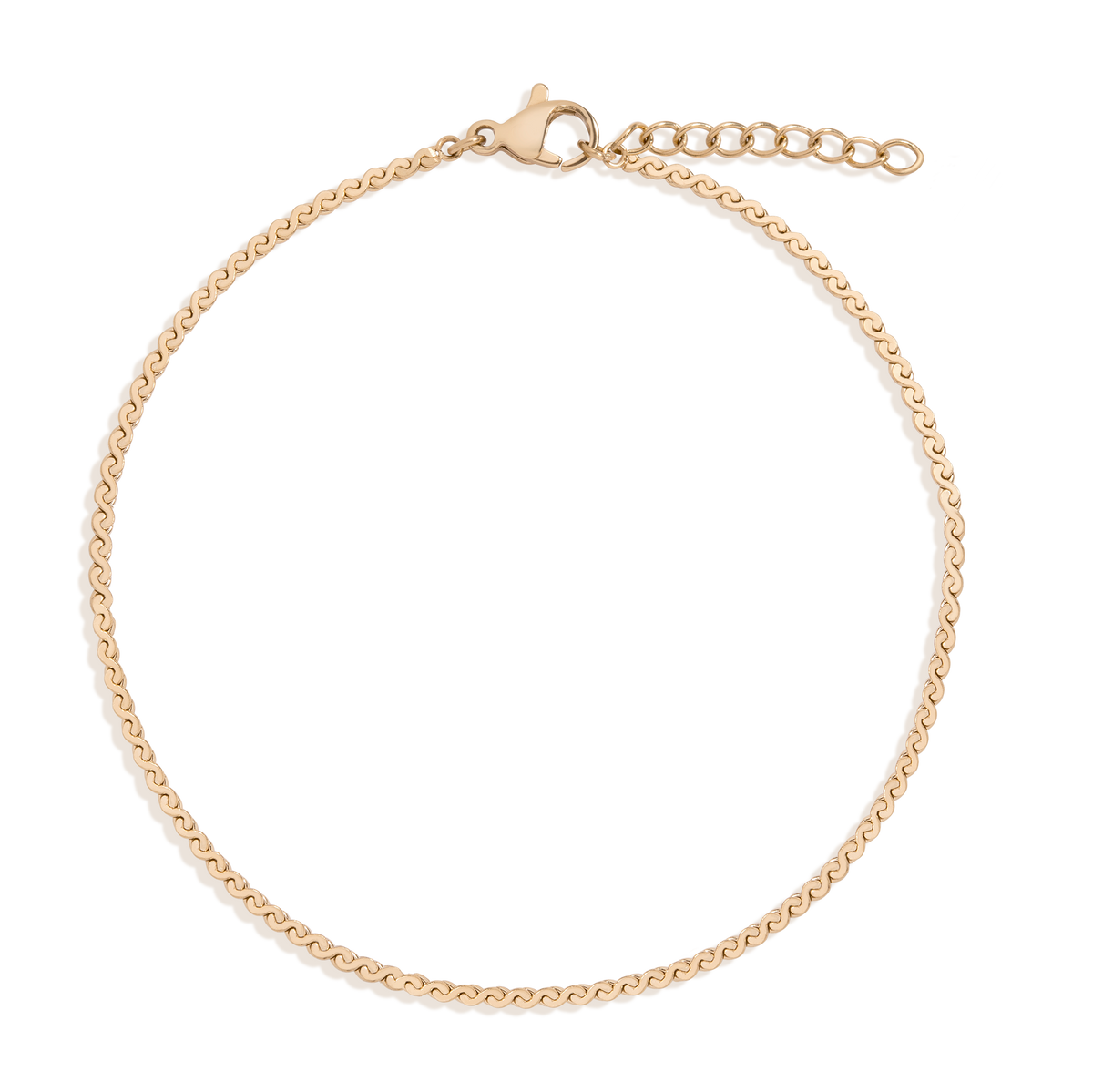Wave Chain Anklet Stainless Steel Yellow Gold First