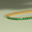 Lab Grown Green Emerald Tennis Bracelet