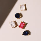 Pear Gemstone Solitaire Stud Earrings