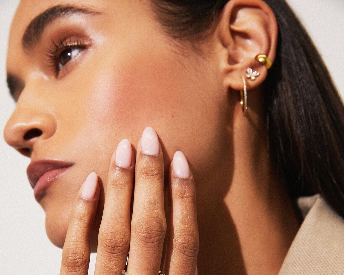 Lab Grown White Sapphire Butterfly Earrings