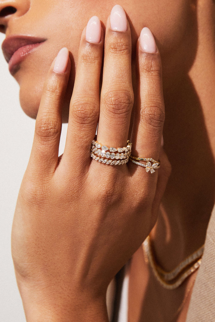 Lab Grown White Sapphire Butterfly Ring