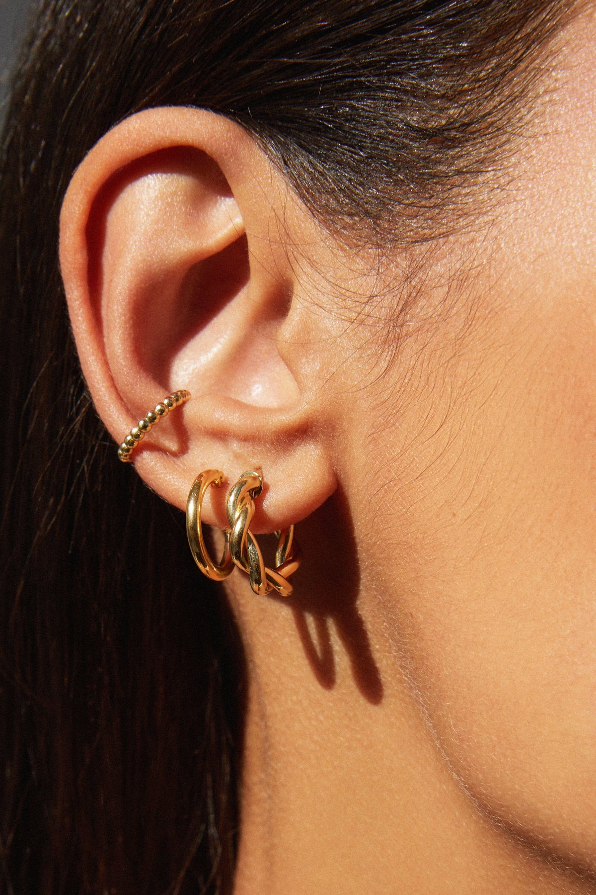 Gold Hoop Earrings - 2mm