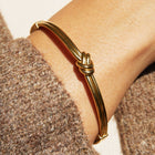 Gold Knot Hinged Bracelet
